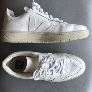Veja Sustainable All-White V-10 Sneakers